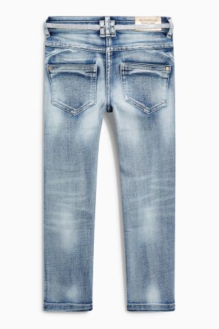 Snow Wash Distressed Belted Jeans (3-16yrs)